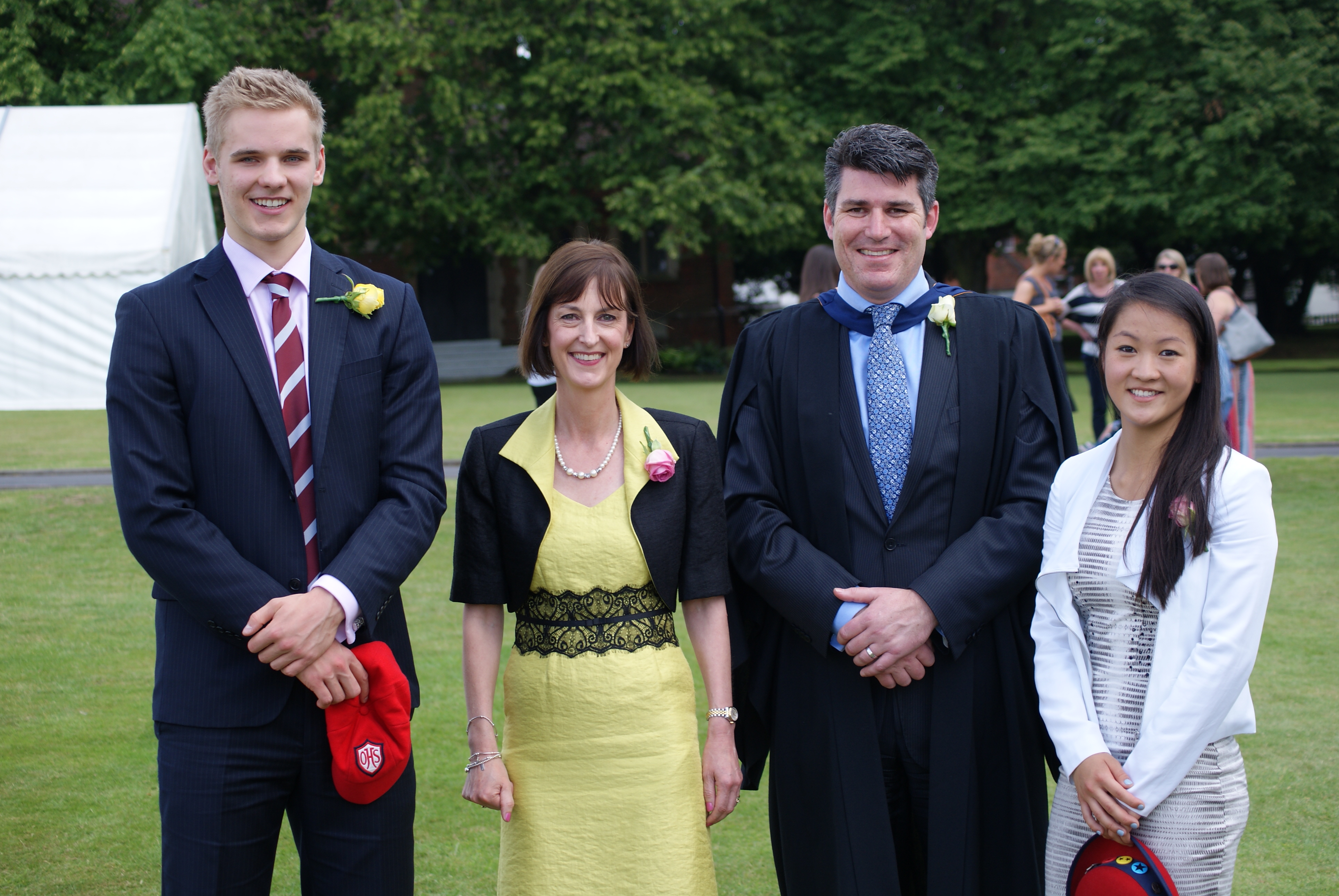 Justin Clegg and Eleanor Ball (Upper Sixth Guest Speakers) with Mrs Deval-Reed and Mr Clague